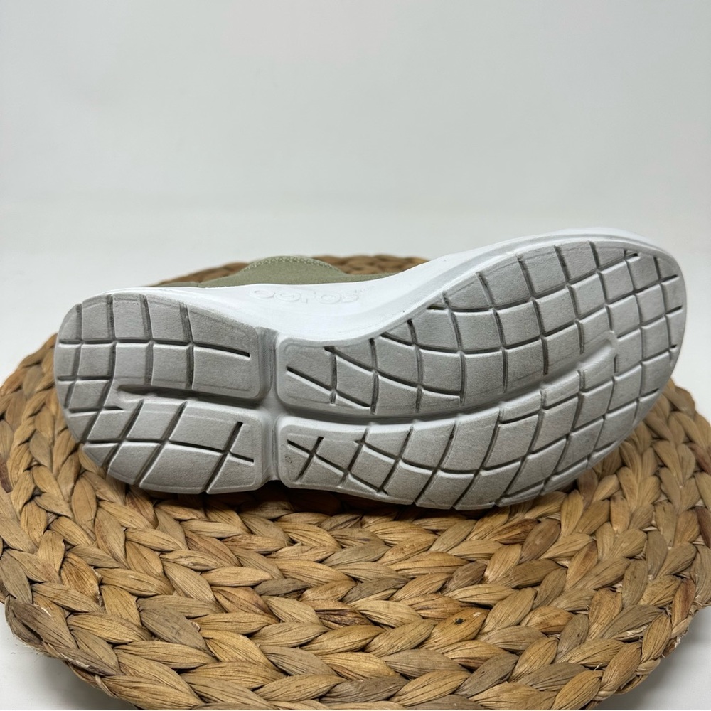 OOFOS Olive Green Slip-On Sneakers with White Sole - Picture 3 of 10